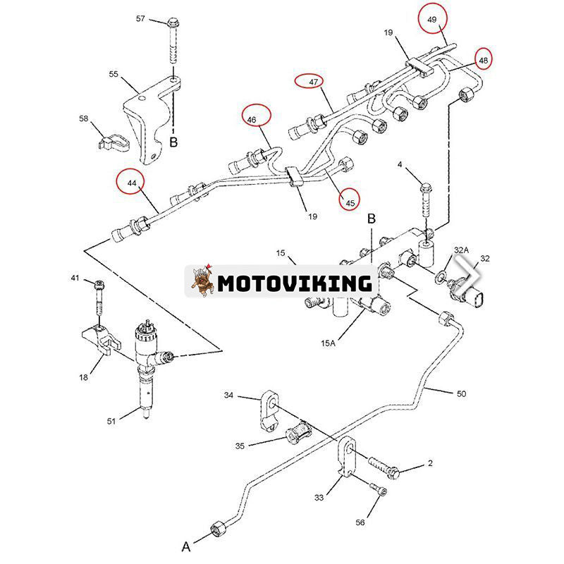 Bränsleinsprutningsrörsats för Caterpillar CAT Engine C6.6 Grävmaskin 320D M316D M318D Lastare 924H 930H 938H