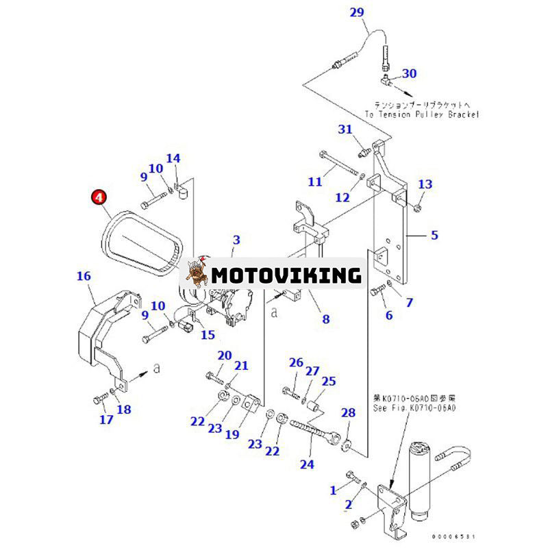 Kilrem 04121-21740 för Komatsu S4D102E-1 SAA6D170E-3 Motor PC1250-7 PC2000-8 PC750-7 WA100-1 WA150-1 WA600-3 WA700-3