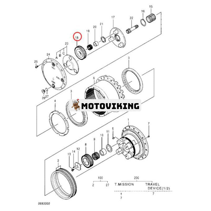Kugghjul 0693012 för Hitachi Excavator EX150LC-5