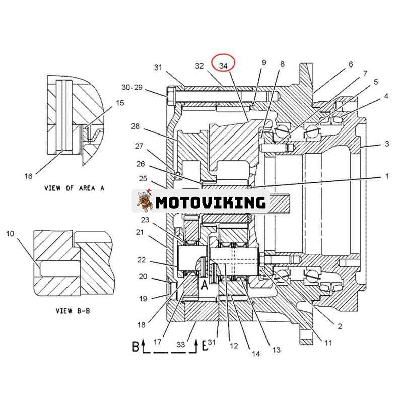 Bärare 7Y-1433 för Caterpillar CAT 320C 315C 318B 318C 319C 319D 320-A 320B 320D 320E 320N 321B 321C 322B 323D
