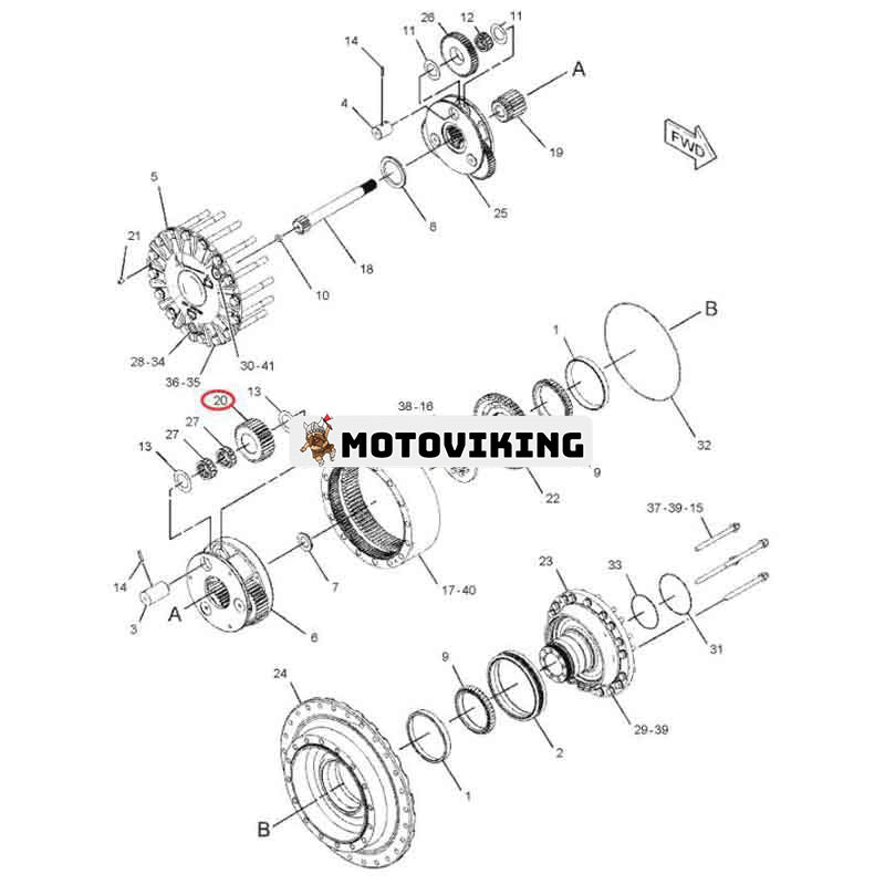 Planet Gear 244-1518 för Caterpillar CAT traktor D3K XL D3K2 LGP D4K XL D4K2 XL D5K LGP D5K2 XL