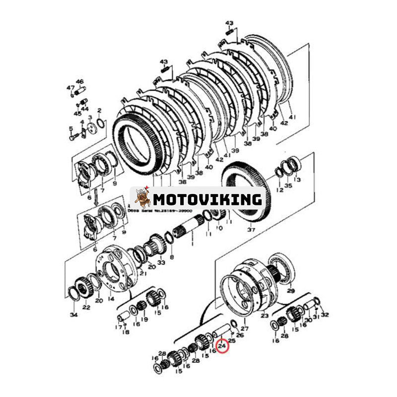 Axel 144-15-22521 för Komatsu schaktare D65S-6 D65E-6 D65A-6