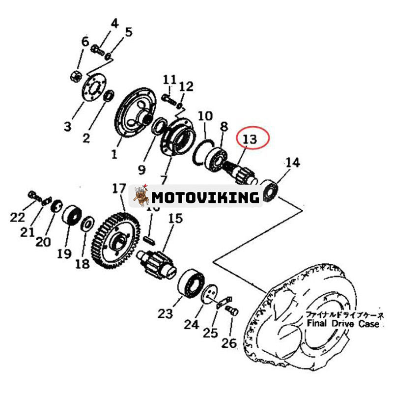 Pinion 154-27-11257 för Komatsu schaktare D85A-21B D80P-18 D85P-18 D85P-21 D85C-21 D85E-21