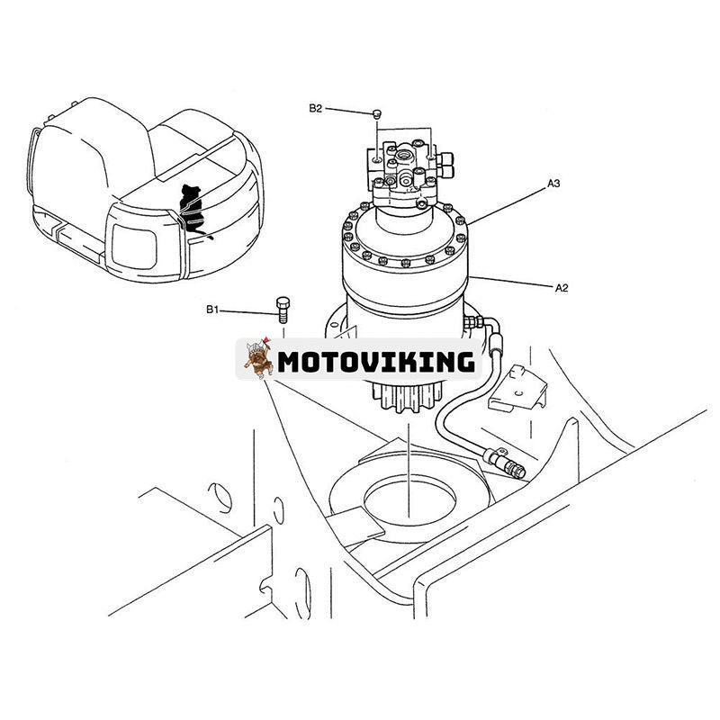 Svängmotorväxellåda YF15V00001F2 för New Holland Grävmaskin E235SR E235SRLC