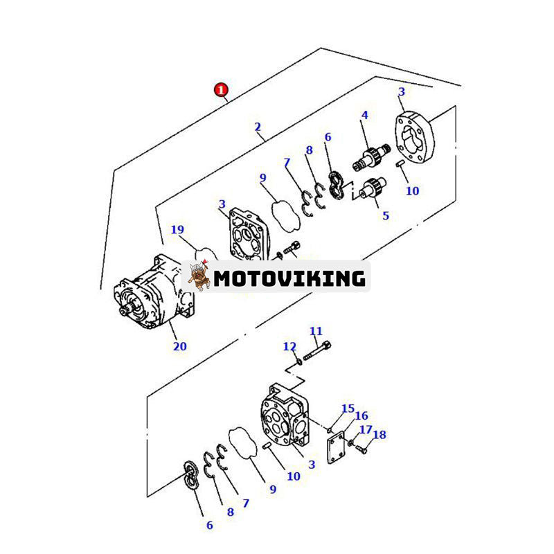Hydraulpump 705-52-30770 för Komatsu hjullastare WA420-3