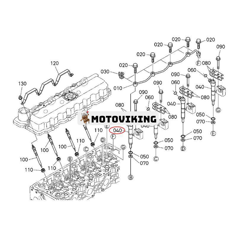 Bränsleinsprutare 1G777-53000 för Kubota Engine V3307 Lastare SVL75C Traktor M6040DT-1 M7040DT-1