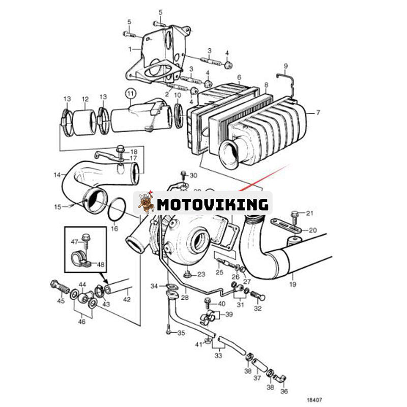 Turbo K26 Turboladdare 2179089 3802112 för Volvo Penta Engine KAD32P KAD43 KAD44