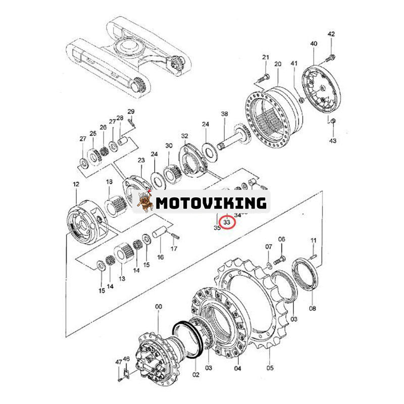 Resemotor Planet Gear 3086006 för Hitachi Grävmaskin ZX200 ZX225US ZX230 ZX240K ZX450 ZAXIS240 ZAXIS250