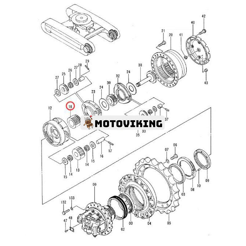 Resemotor Sun Gear 3063959 för John Deere 200LC grävmaskin