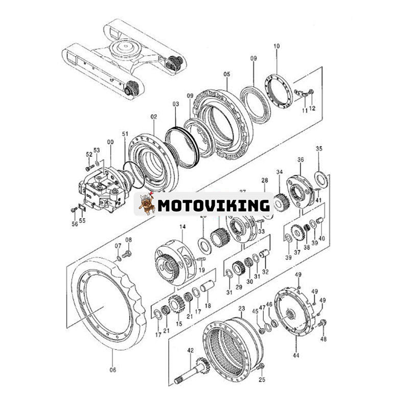 Resemotor Sun Gear 3068731 för John Deere grävmaskin 892 270LC 892E 892EL 892ELC