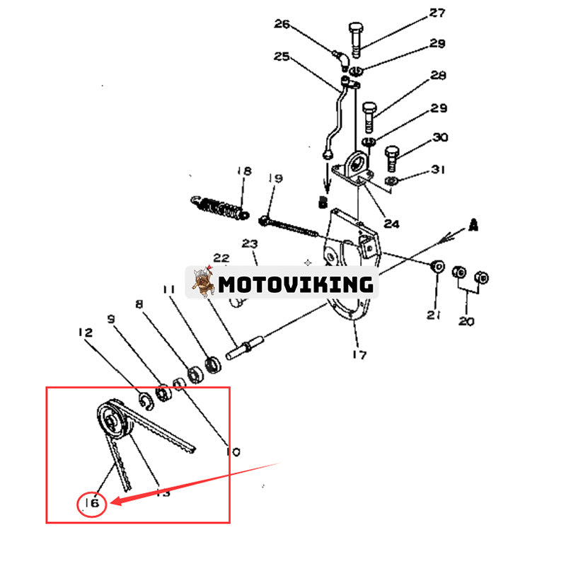 Kilrem 6682-83-6170 för Komatsu NH-220-CI-1L NH-220-CI-1N NH-220-CI-2L NH-220-CI-2N NTO-6-CI-1C motor