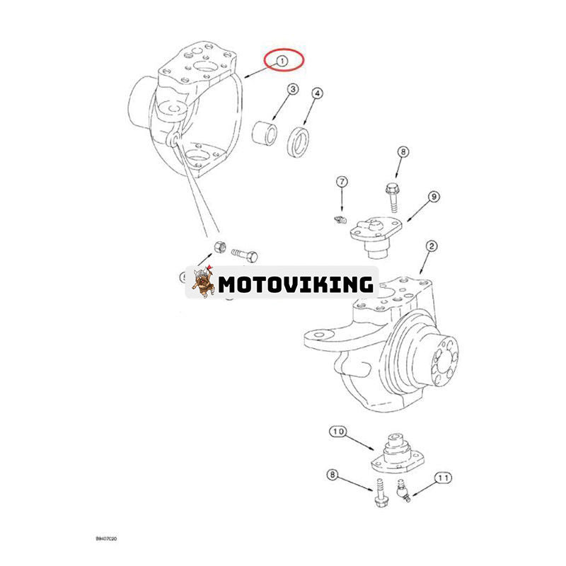 Styrspindel 85805981 för CASE 570LXT 580L New Holland 555E 575E 655E Lastare