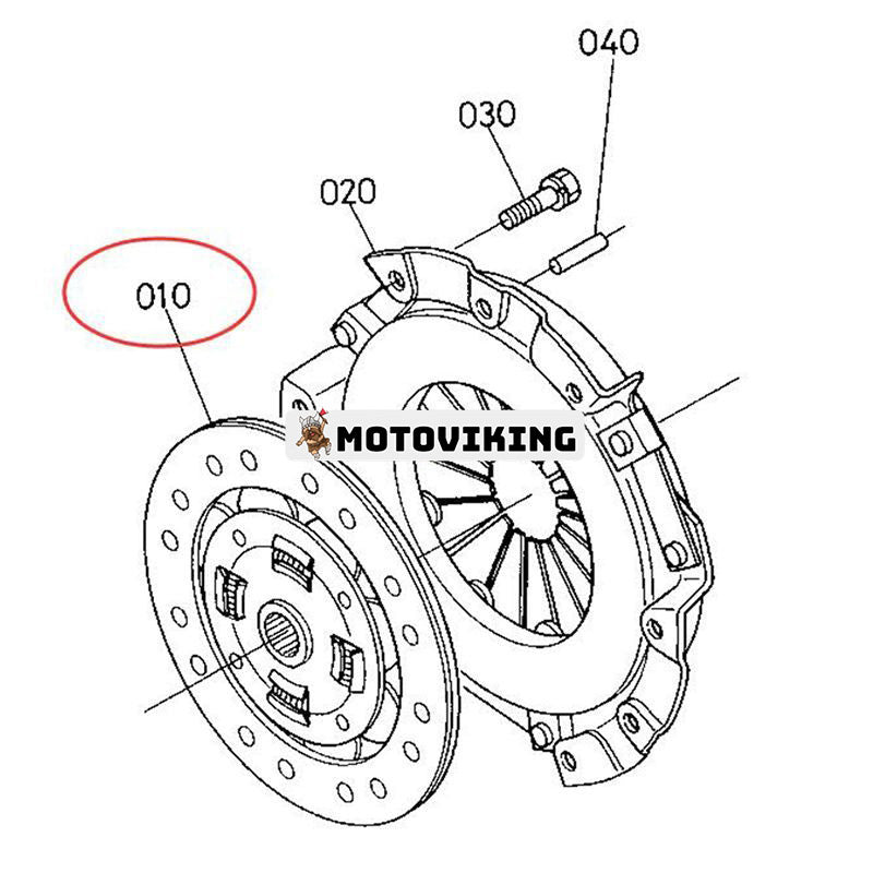Kopplingsskiva Assy 67211-13400 för Kubota traktor B1550 B1750 B5200 B6200 B7200