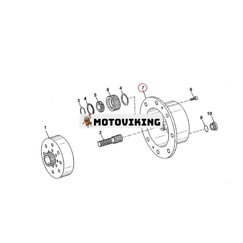 Planet Pinion Carrier 119-7052 för Caterpillar CAT Engine 3054 Grävlastare 416C