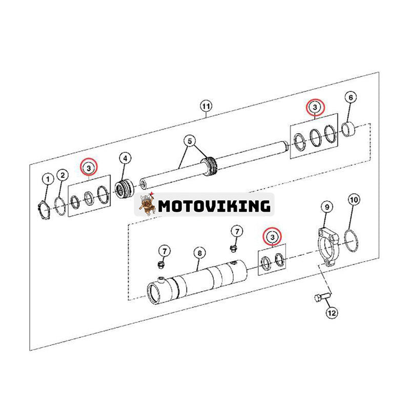 Hydraulcylindertätningssats T218502 för John Deere motor 4045HT072 4045HT073 4045HT082 Lastare 210K 210L 310L 325K