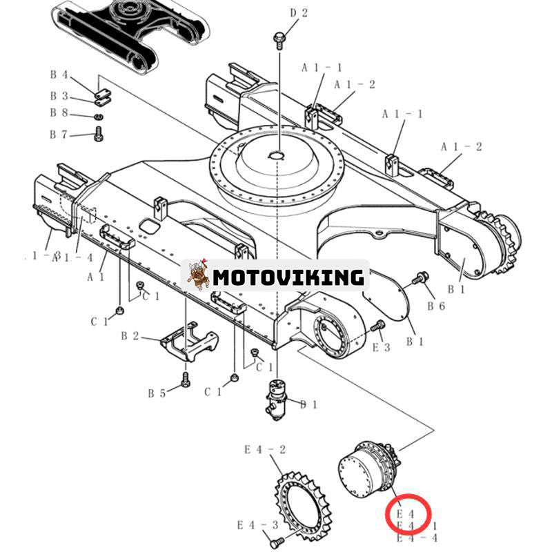 Reseväxellåda med motor YN53D00015F1 för New Holland Grävmaskin E215B