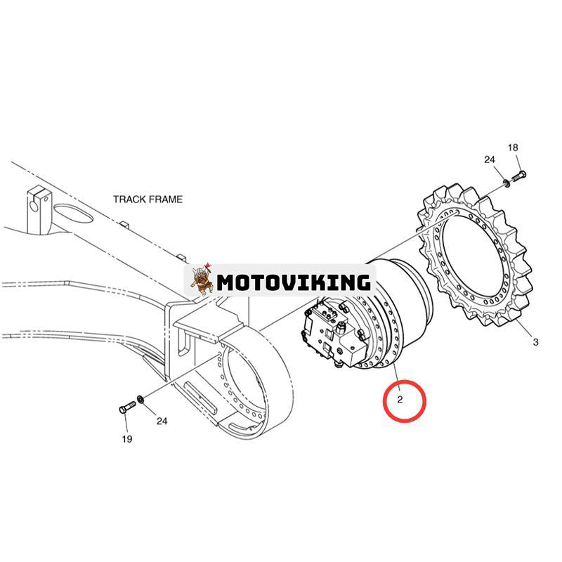 Reseväxellåda med motor K1003131 för Komatsu Doosan Daewoo grävmaskin DX340LC DX350LC