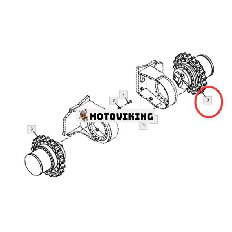 Reseväxellåda med motor 9256990 för John Deere grävmaskin 2154G 270DLC 290GLC 300GLC 2454D