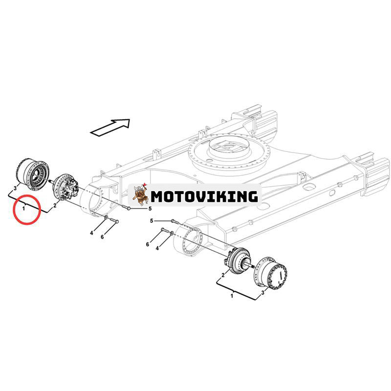 Reseväxellåda med motor VOE14603461 för Volvo grävmaskin EC340D EC350D EC380D EC380DHR
