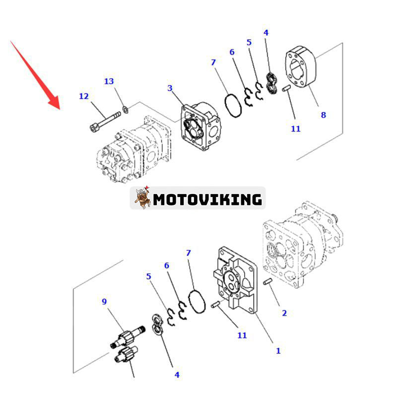 Hydraulpump 705-56-33140 för Komatsu dumper HM400-3M0 HM400-3 HM400-3R