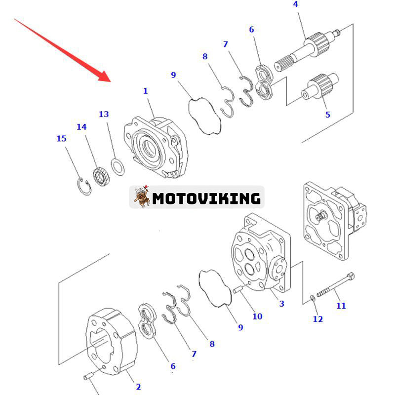 Hydraulisk pumpenhet 705-52-30670 för Komatsu Compactor WF450T-3-D WF450T-3