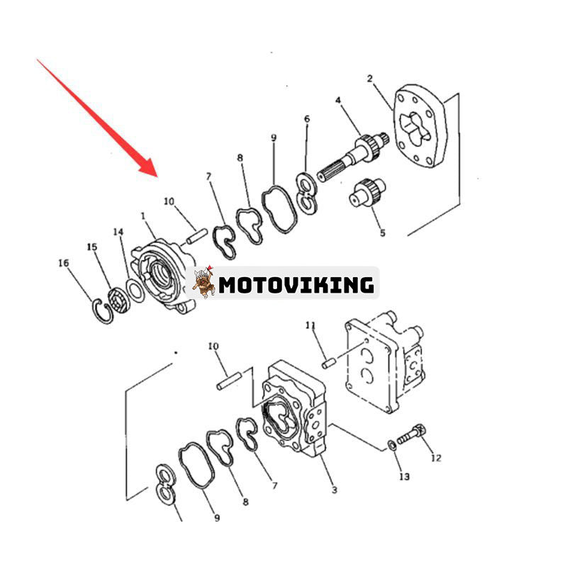 Hydraulpump 705-41-06010 för Komatsu grävmaskin PC12UU-1