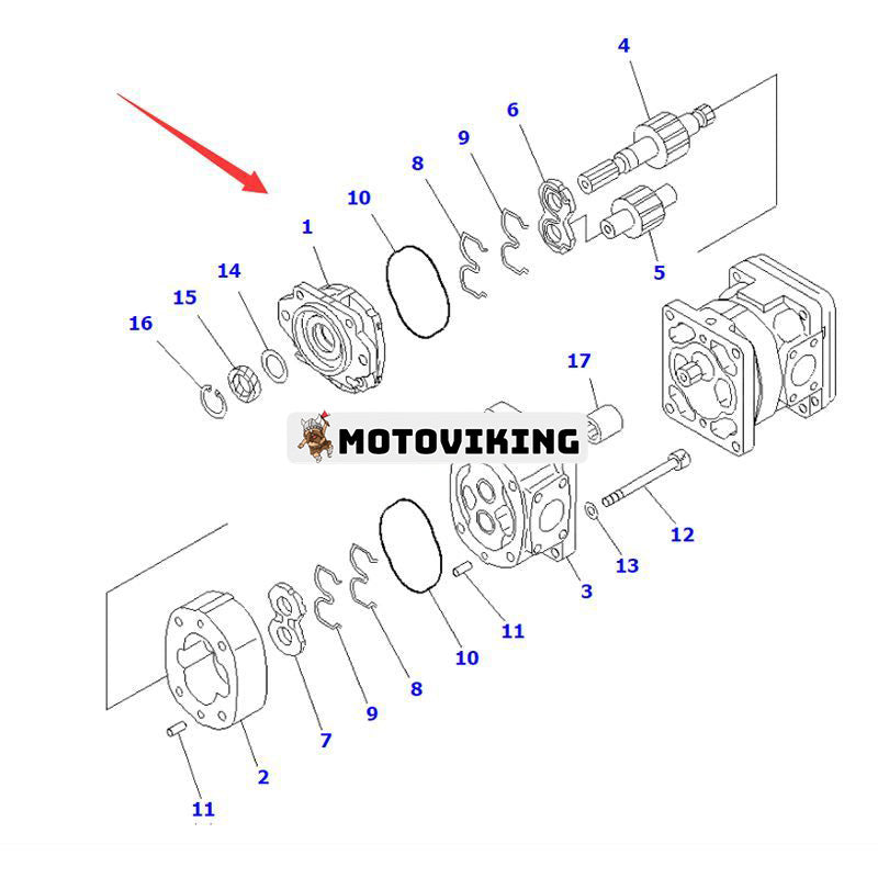 Hydraulpump 705-51-31170 för Komatsu hjullastare WA400-5 WA400-5L