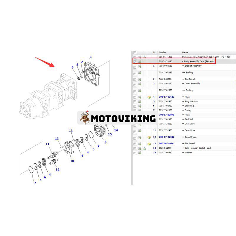 Hydraulpump 705-38-33030 för Komatsu hjullastare WA1200-3 WA1200-6
