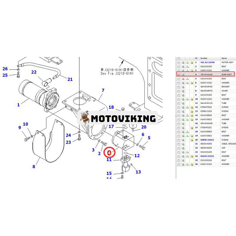 Hydraulpump 705-40-01420 för Komatsu Dump Truck HD325-7 HD325-7R HD405-7 HD605-7 HD465-7