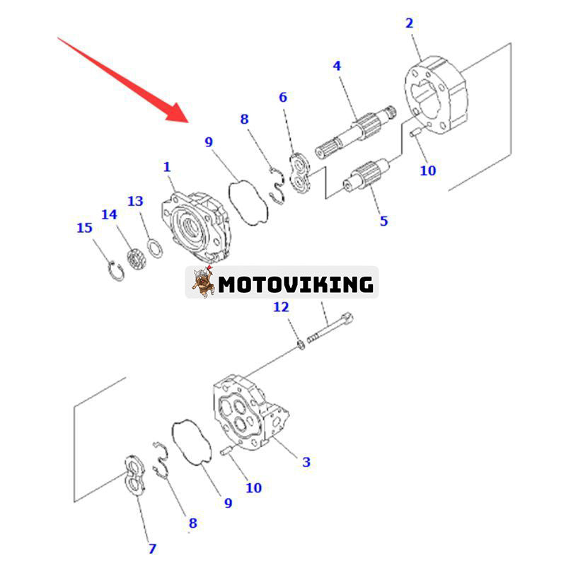 Hydraulpump 705-22-42100 för Komatsu Bulldozer D155A-6 D155A-6R