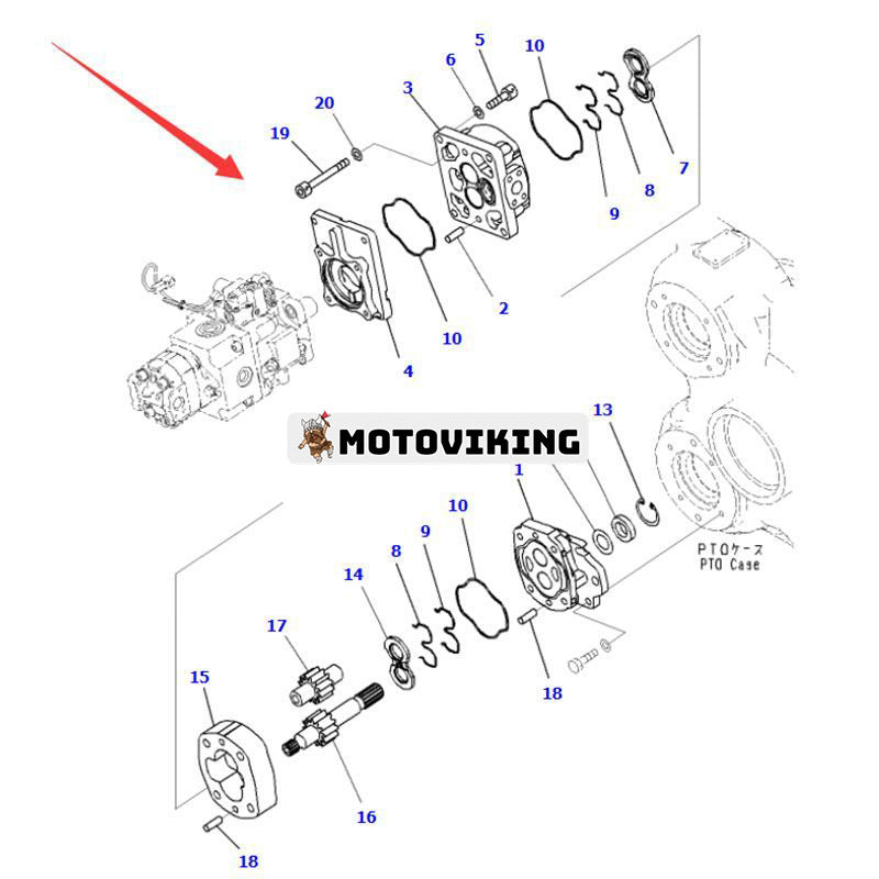 Hydraulpump 705-22-36470 för Komatsu dumper HM400-3 HM400-3R HM400-3M0 HM400-5 HM400-5E0