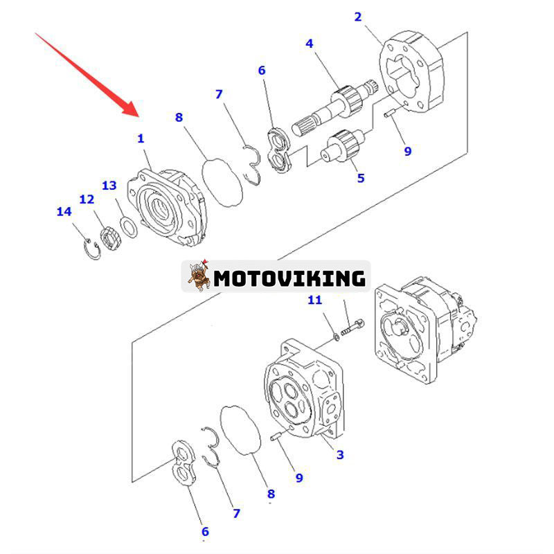 Hydraulpump 705-22-36080 för Komatsu Dump Truck HD255-5 HD255-5EO HD325-6 HD325-6W HD405-6