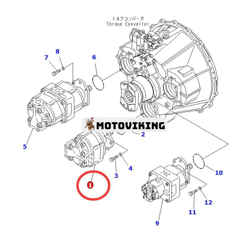Pumpenhet 705-11-38040 för Komatsu hjullastare WD600-3