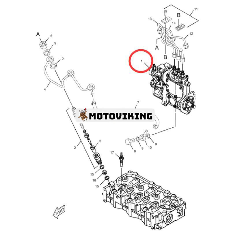 Bränsleinsprutningspump 373-9735 för Caterpillar CAT grävmaskin 300.9D