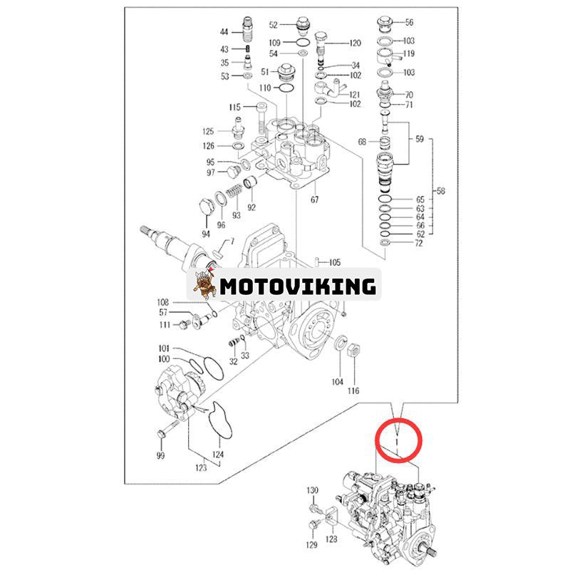 Bränsleinsprutningspump VV72923651320 för Yanmar Engine 3TNV88-BPYB CASE Grävmaskin CX31B CX36B