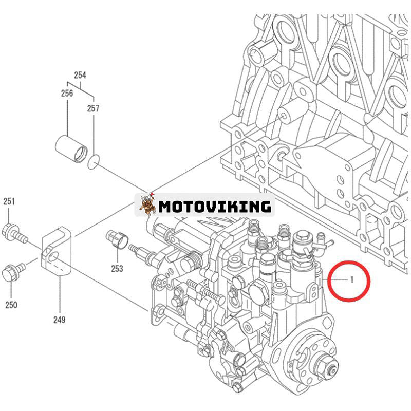Bränsleinsprutningspump VV72924551310 för CASE Grävmaskin CX36B CX31B