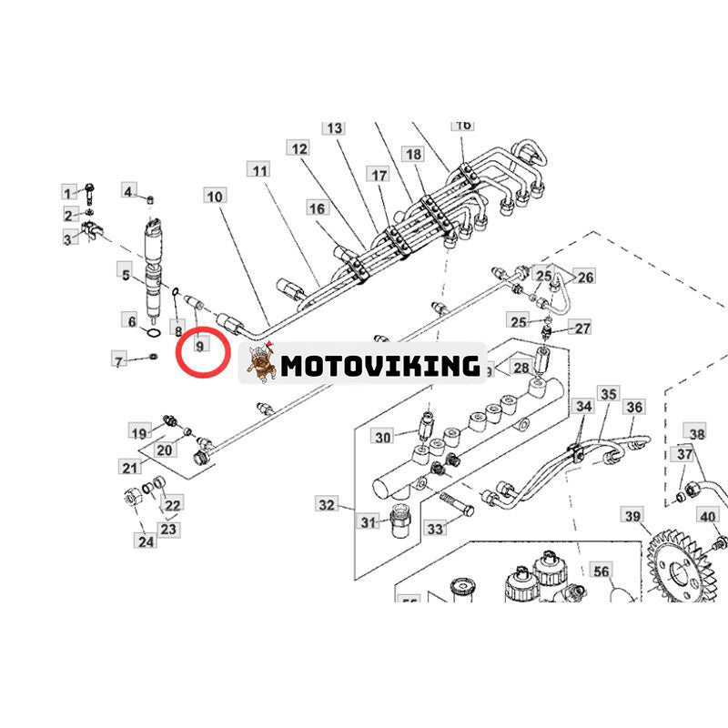 Bränsleinsprutare inloppskopplingskoppling RE509416 för John Deere motor 6068 6081 6090 6125 Grävmaskin 330CLC 370C 3554