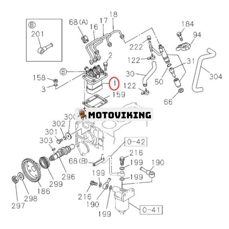 Bränsleinsprutningspump 104136-3032 för Isuzu Engine 3KR2 Hitachi Grävmaskin EX30 EX35 EX40UR