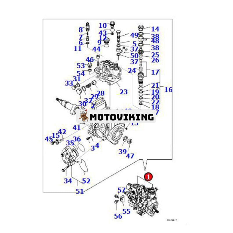 Bränsleinsprutningspump YM729236-51310 för Komatsu Engine 3D82AE-6 3D88E-6 Grävmaskin PC30MR-3 PC35MR-3