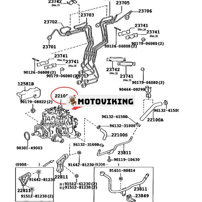 Denso bränsleinsprutningspump 096000-8320 22100-17630 för Toyota Engine 1HZ
