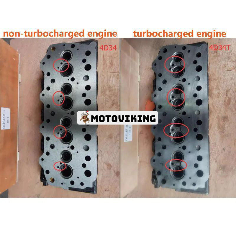 Komplett cylinderhuvud med ventiler för Mitsubishi 4D34 4D34T 4D34-T Hyundai D4DA motor Kobelco ED190LC-6E SK160LC-6E grävmaskin