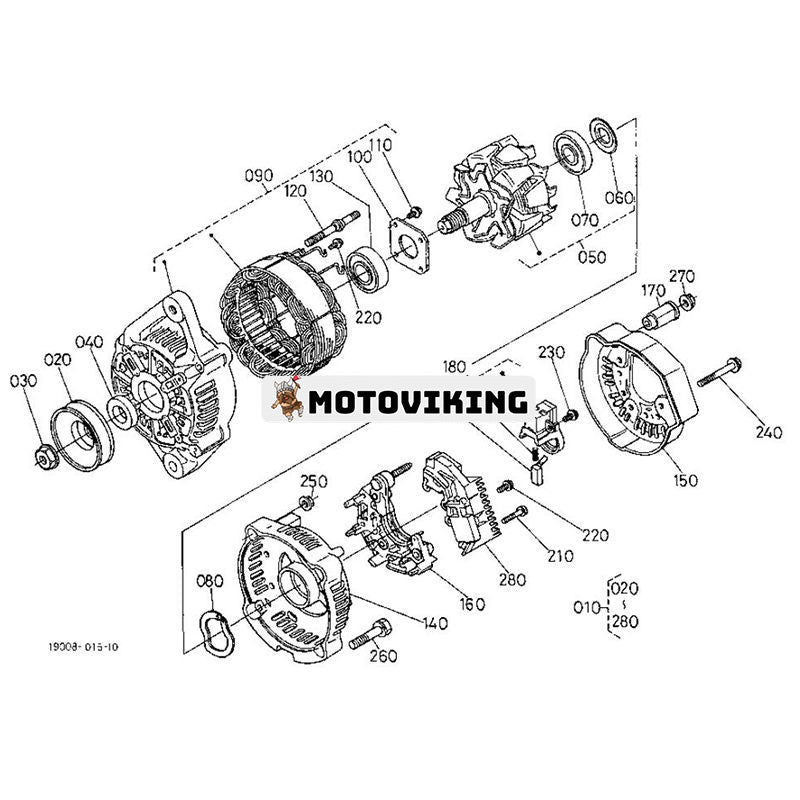 Regulator 1K531-64602 för Kubota Generator KJ-S130D KJ-S150V KJ-T210V Grävmaskin KX41-2 KX61-2 KX71-3 KX91-2 U17 U35-4 U55-5