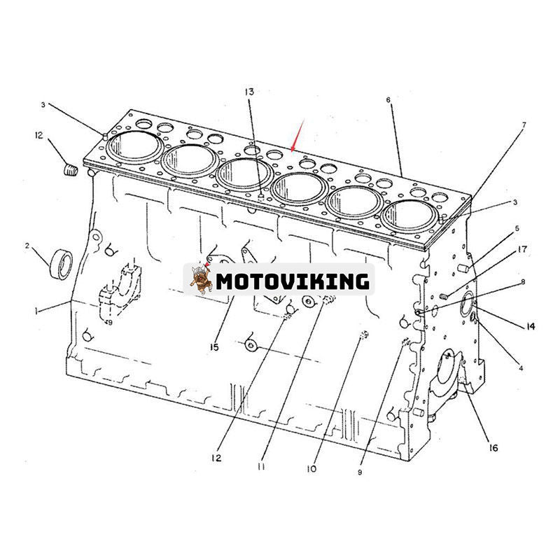 Topplockspackning 8N3658 för Caterpillar Engine 3306 Grävmaskin CAT 235 Traktor D5B D6D D7G