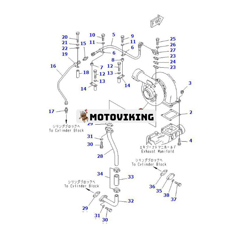 Turbo KTR150-14A Turboladdare 6503-21-1000 för Komatsu Engine SA6D170A-1 SAA6D170-P800 Generator EGS650 EGS850
