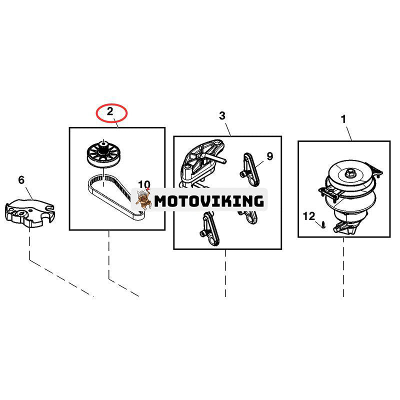 Remskiva MIA12482 för John Deere traktor D100 E100 X105 X106