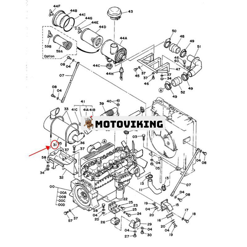 Ljuddämpare 4157887 för Hitachi grävmaskin UH103 UH123