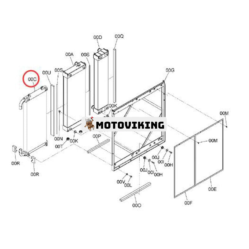 Oljekylare 4648857 för Hitachi grävmaskin ZX330-3 ZX350H-3 ZX360LC-3 ZX400W-3