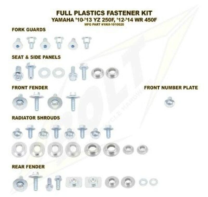 Plastbolt Kit Yzf250 10-13 Bolt Hårdvara Yam-1010020