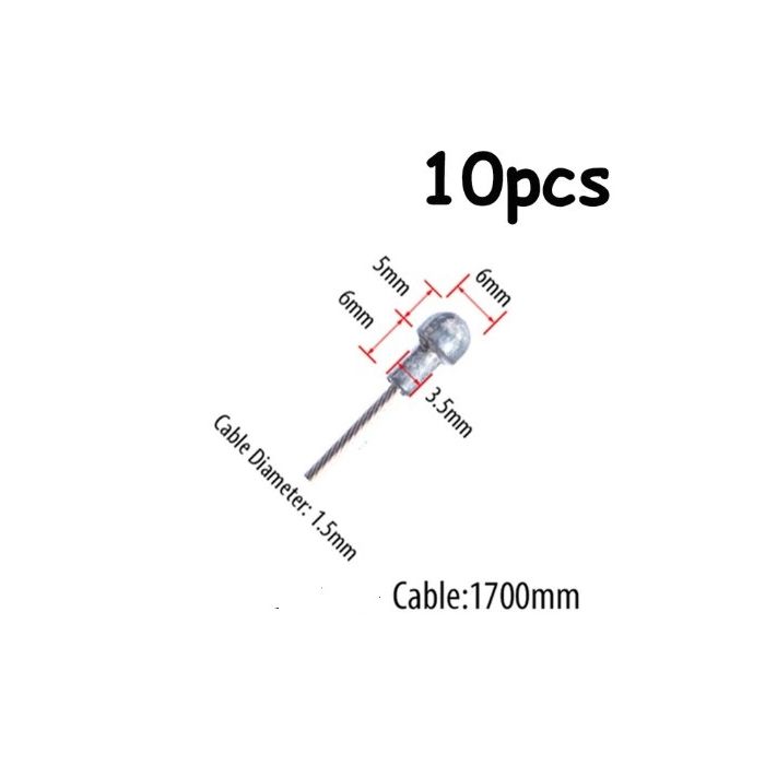 10 St 15 Mm Tråd 1700 Mm Lång Kabel Med 6 Mm Huvud Päronippel Universal