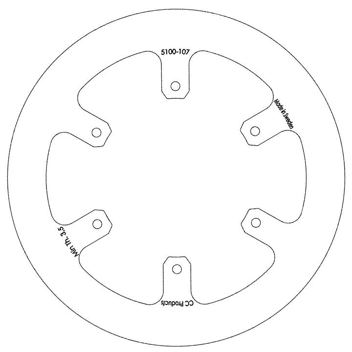 Skivbroms Bak Yz Yzf Solid Cros-Center Produkt 5100-107